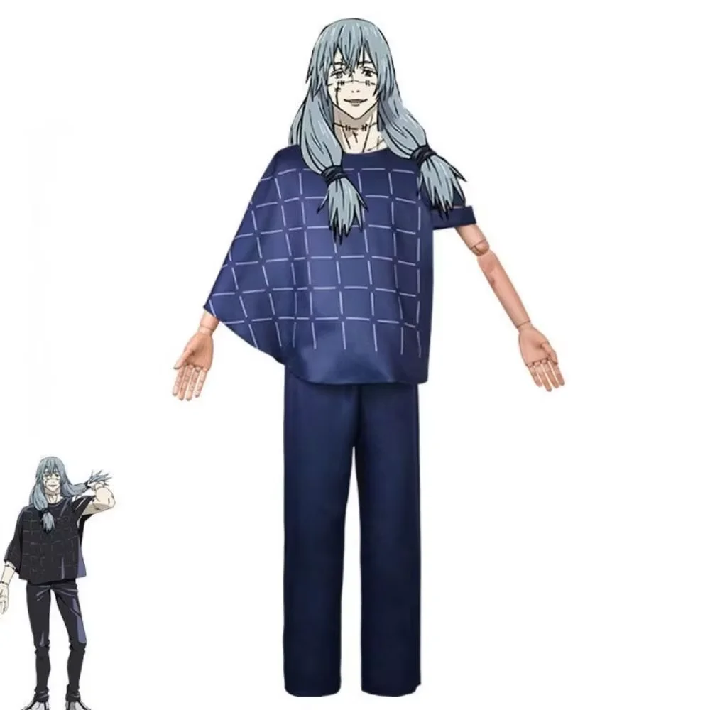 

Mahito Cosplay Costume Full Set Unispec Asymmetric Grid Top Pants High Quality Anime Outfit For Halloween Comic Con