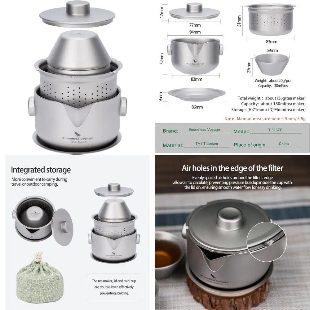 

Portable Double-Layer Gaiwan with 180ML Capacity, 3 Teacups, Strainer, and Dividing Cup for Kung Fu Tea Ceremonies