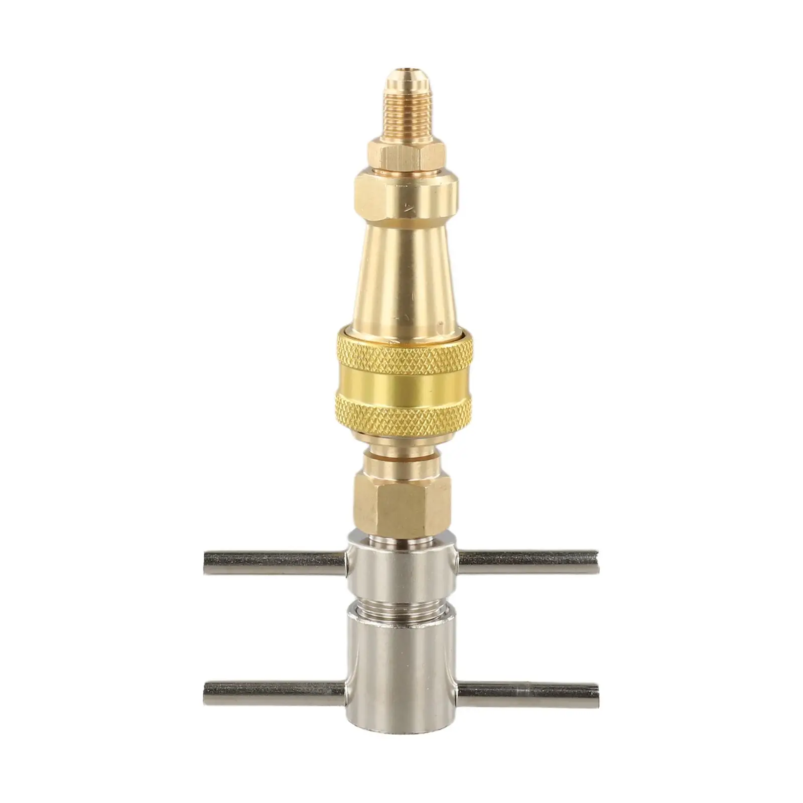 14 Inch Refrigerator Quick Coupling with Brass Washer for 1/4 Inch Copper Tube Vacuum Connector for Snow Cleaning Pipeline