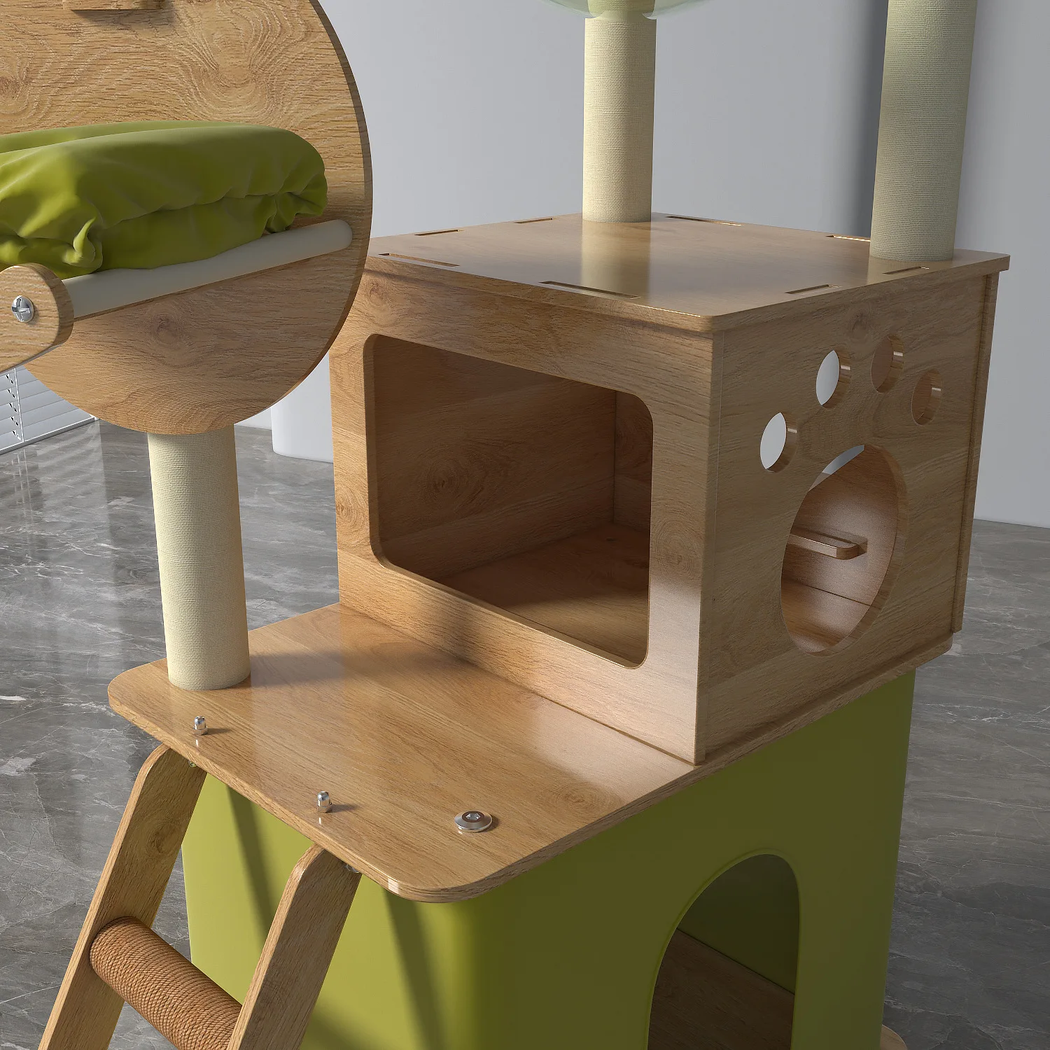 

Когтеточка-лазалка для кошек, кошачий домик, интегрированная игровая капсула-столб Tongtian