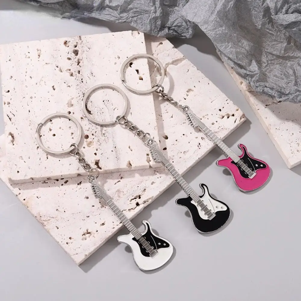 Creative Guitar Keychain Mini Bass Key Ring Instrument Keychains For Music Lovers Women Fashion Bag Pendants