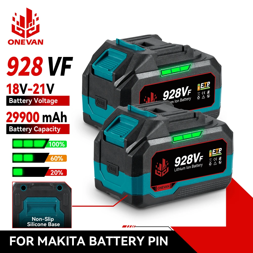 ONEVAN بطارية ليثيوم 29900mAh 22900mAh قابلة للشحن 928VF 588VF مؤشر قدرة ل 21 فولت 18 فولت المفتاح الكهربائي أداة السلطة