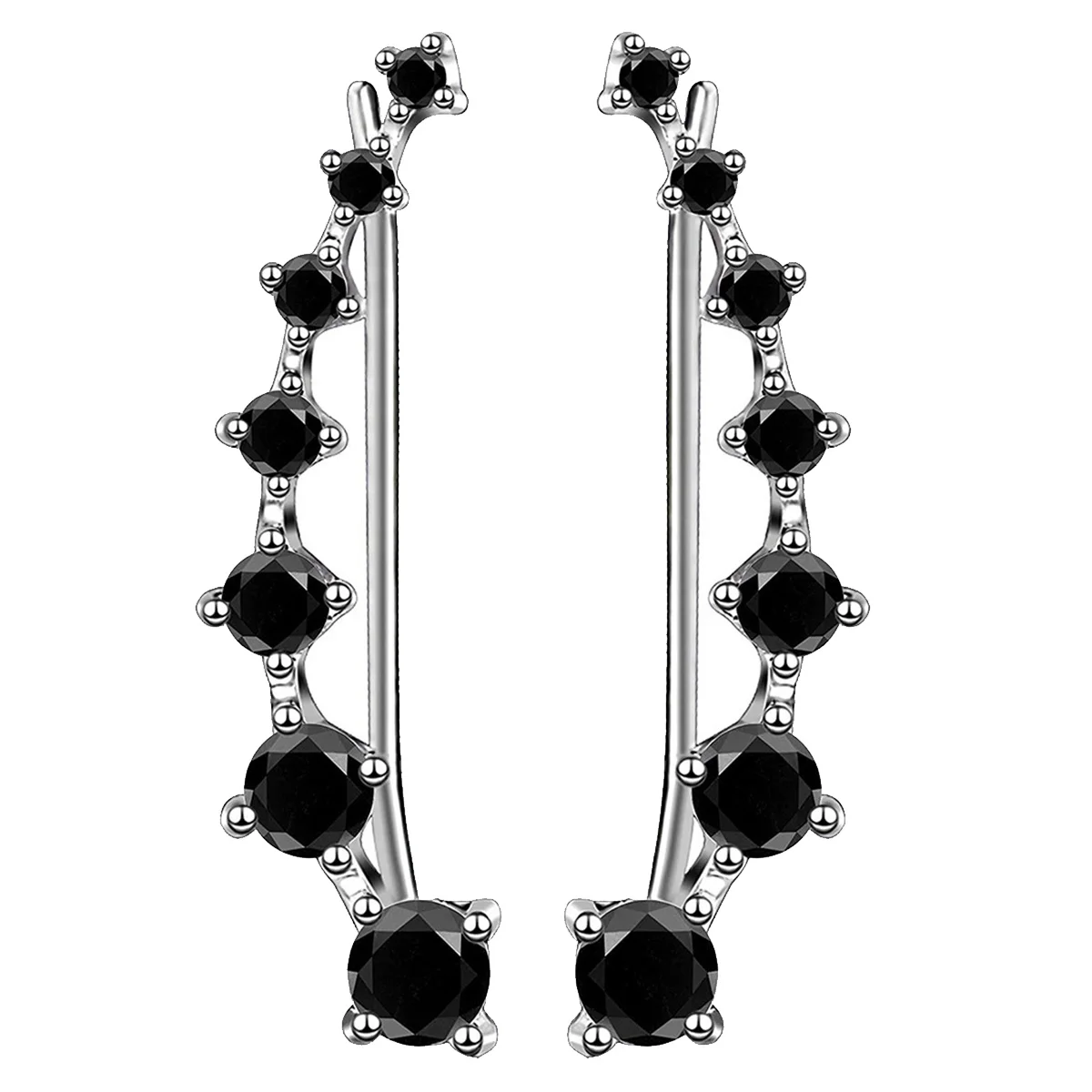 

1 Pair Glitter Zircon Cuff Hook Earrings Women Sparkly Zircon Ear Jewelry Gift For Fashion Ear Clip Party Wedding