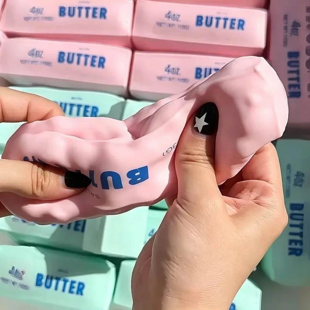 Butter Stick Squishy Stress Ball Fidget Toy Crunchy Squeeze Toy Round Blocks Filled ASMR Anti Stress Release Hand Relax GiftToy