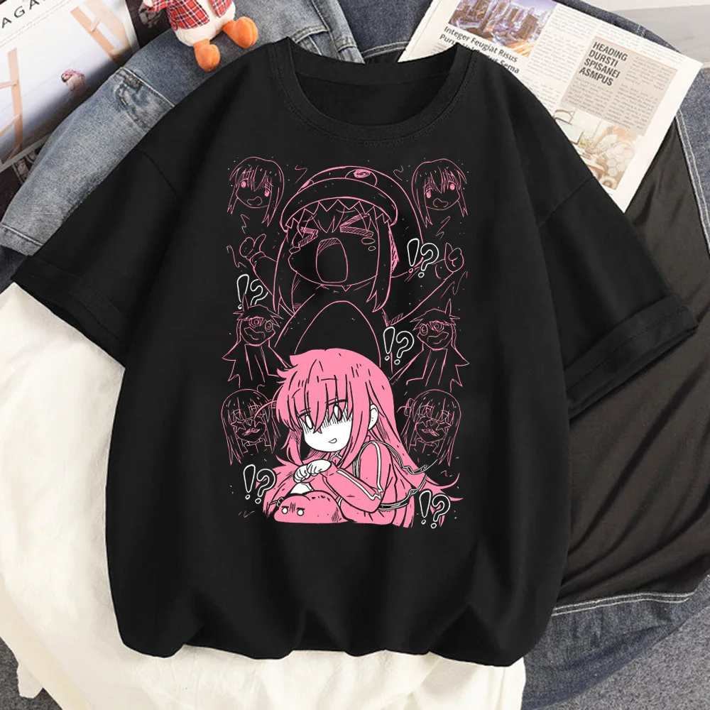 Bocchi The Rock! Hitori Gotoh Graphic T-shirt Vintage Washed Anime Merch Harajuku Unisex Oversized Crew Neck Cotton Short Tops