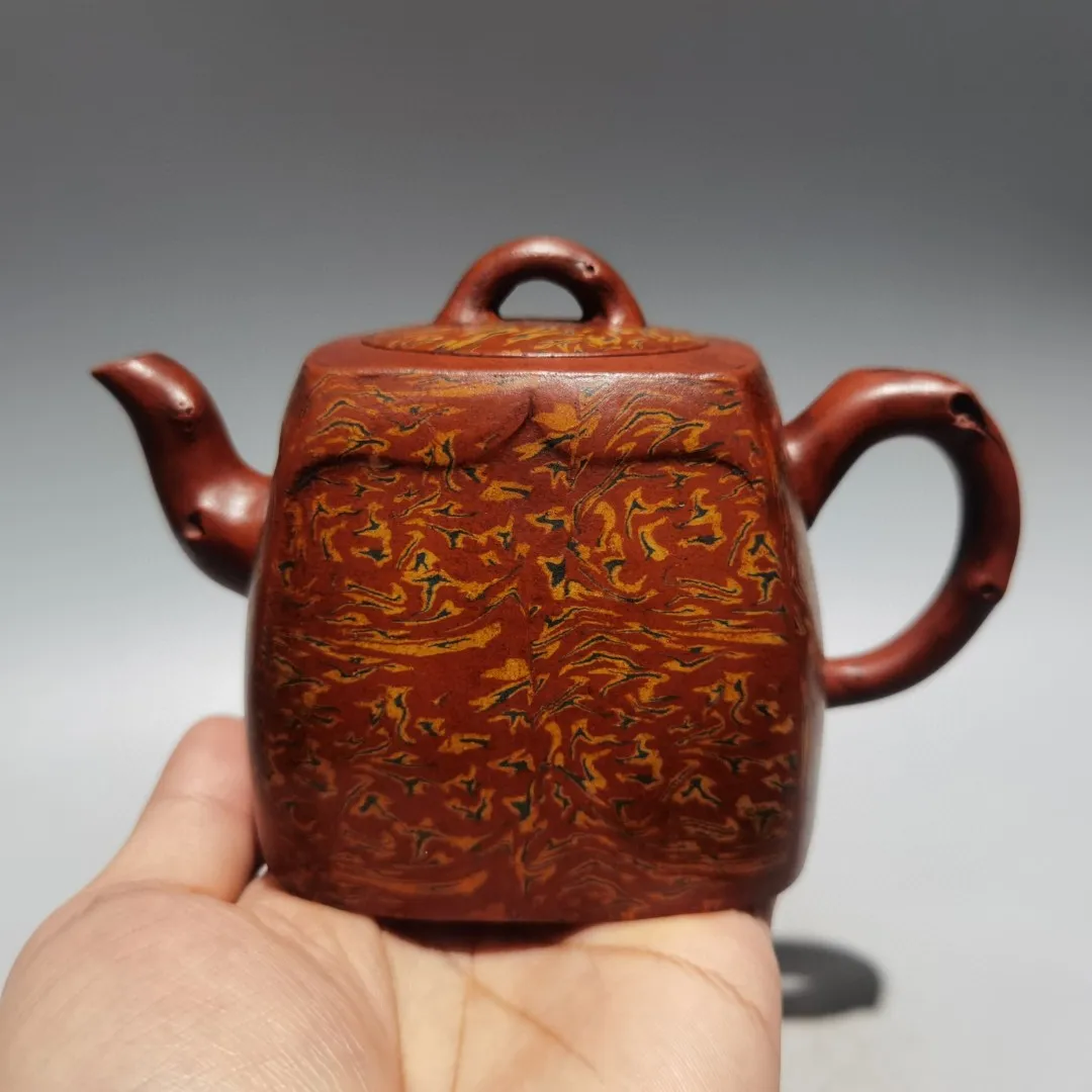Purple Clay Teapot Red clay Four sided Dragon Pot Colorful Spotted Pattern Pot kettle Teapot Tea Ceremony Sample Tea