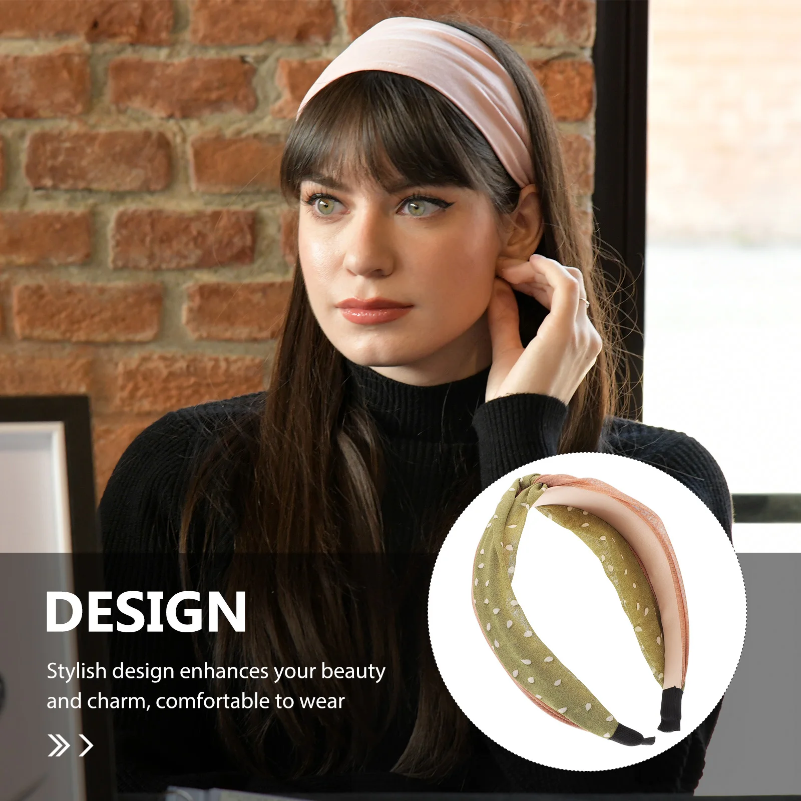 

Dot Headband Non Slip Fabric Hoop Bands Womens Girls Black Fashion Wide Brimmed Hair Accessories Birthday Party Holiday