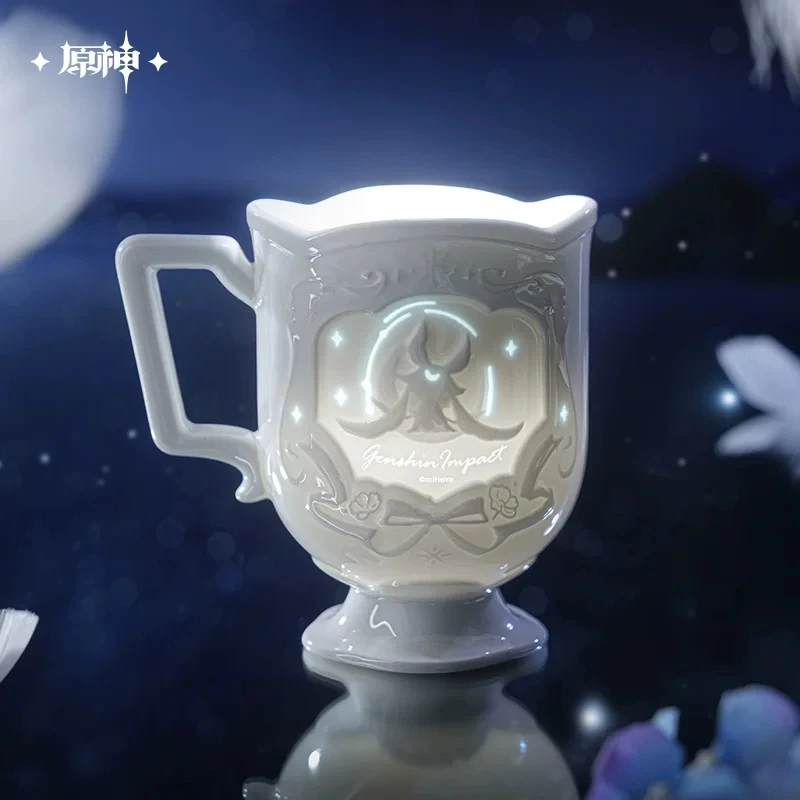 Official Genshin Impact “Return to the Moonlit Sky” Columbina Character Merchandise: Exquisite Porcelain Mug Set The Perfect Gif
