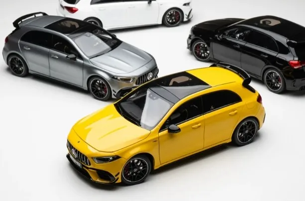 NZG Kilo works 1:18 Mercedes-AMG A45 S Alloy Diecast Model Car Yellow/Gray/Black