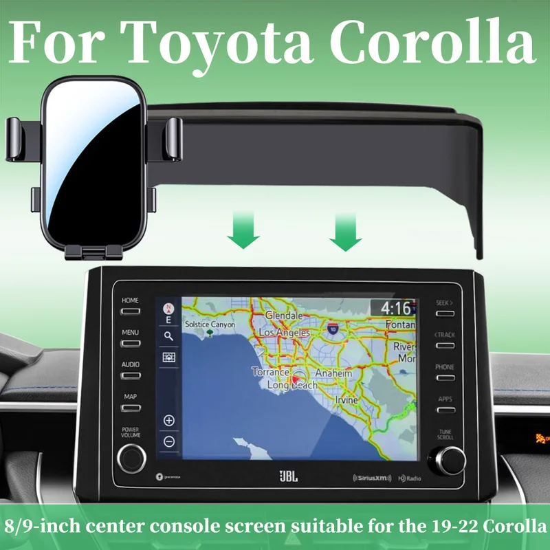 In-Car Phone Mount for 2019–2027 Left-Hand Drive Toyota Corolla (E170/E180/E210); Compatible with 8/9/12.9-Inch Center Displays.