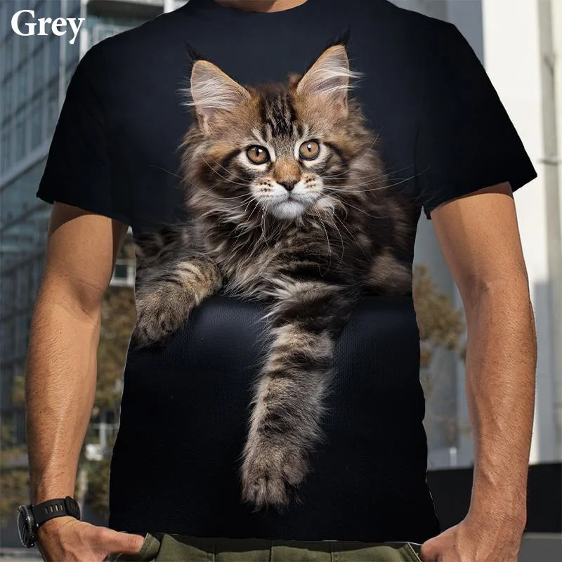 

Novelty Fashion Burmese Cat 3d T Shirt Men's Fashion Summer Street Short Sleeve T Shirt