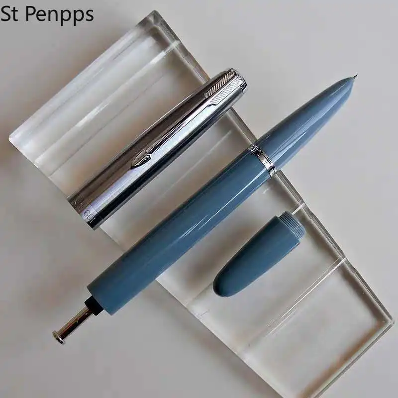 St Penpps 601 Vacumatic Fountain Pen Piston Type Ink Pen EF/Fine Nib Silver Cap Stationery Office School Supplies Writing