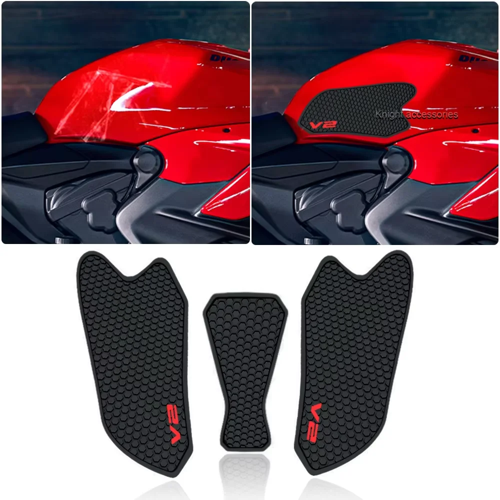 Almofada de tração para tanque de motocicleta, adesivo antiderrapante, protetor de joelho a gás para ducati panigale streetfighter v2 2022 2023