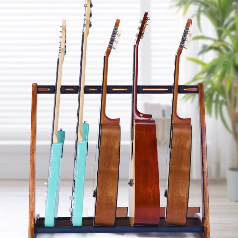 Solid Wood Multi-row Guitar Stand High-quality Stable Adjustable Floor-standing Guitar Stand Musical Instrument Accessories