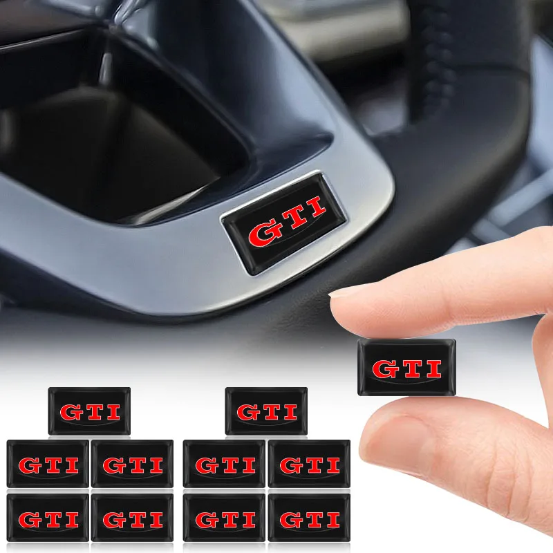 

Carbon Fiber Steering Wheel Car Logo Emblem 3D Stickers Accessories For Volkswagen B5 B6 B7 T4 T5 Golf 4 5 6 7 Polo Passat GTI