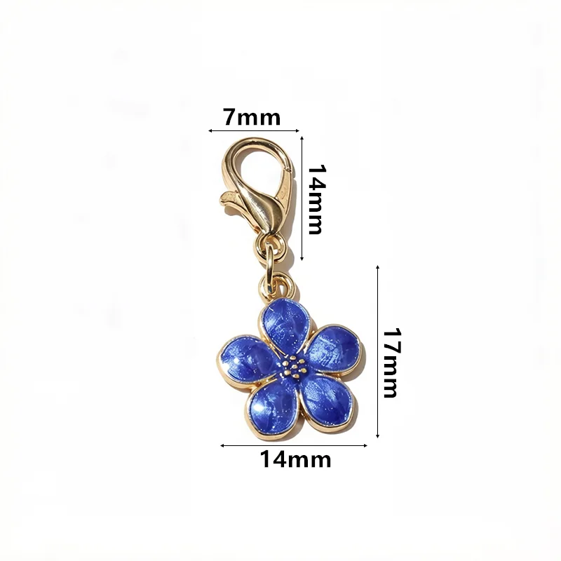 10pcs Lobster Clasp with Enamel Flower Charms