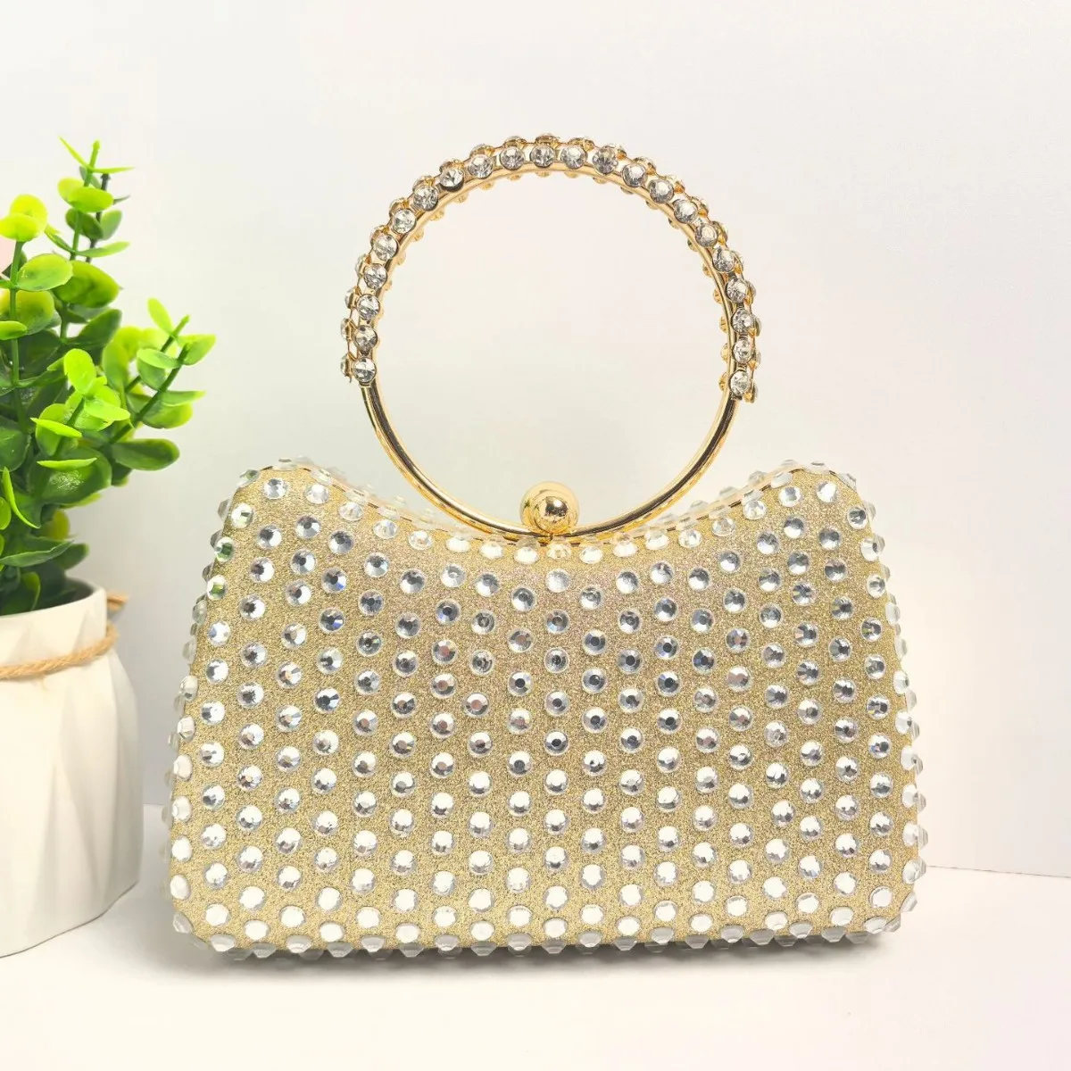 

Shiny Rhinestone Handbag Banquet Bag Women Elegant High Luxury Diamond Studded Small Box Handbags Prom Purse Chain Shoulder Bags