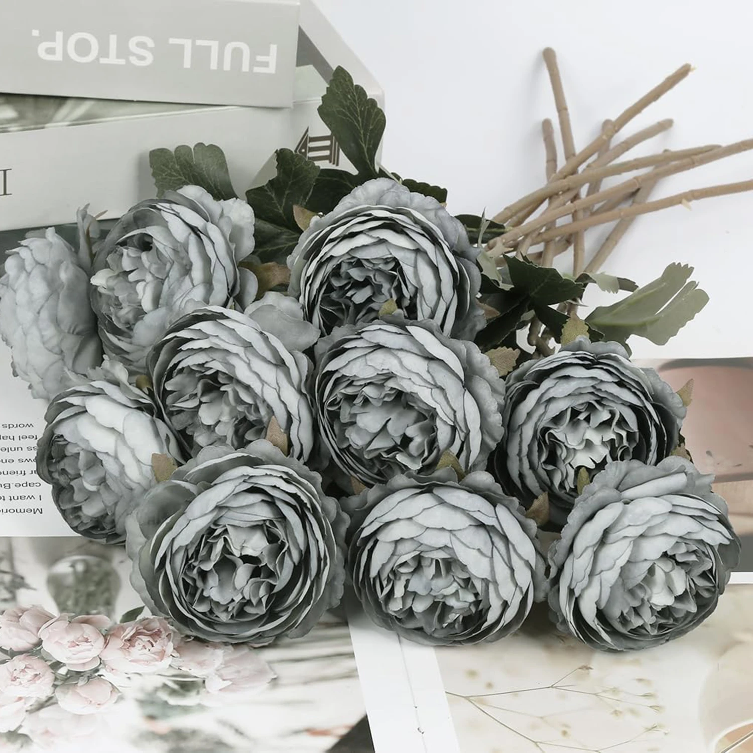 10 Stück Künstliche Blumen im Europäischen Stil, Lotus, für Zuhause, Hochzeit, Kranz, Kunstpflanzen, Vase, Halloween, Herbstdekoration, Geschenkzubehör – Detail 4