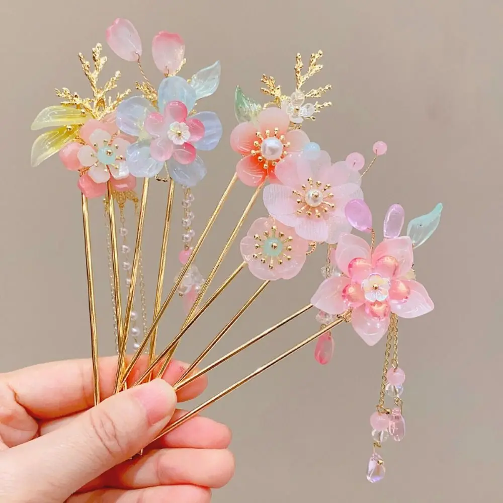 

Metal Flower Hair Stick Vintage Tassel Hair Fork Pearl Hair Stick Hairpin Hair Chopsticks Hanfu Hair Stick Daily