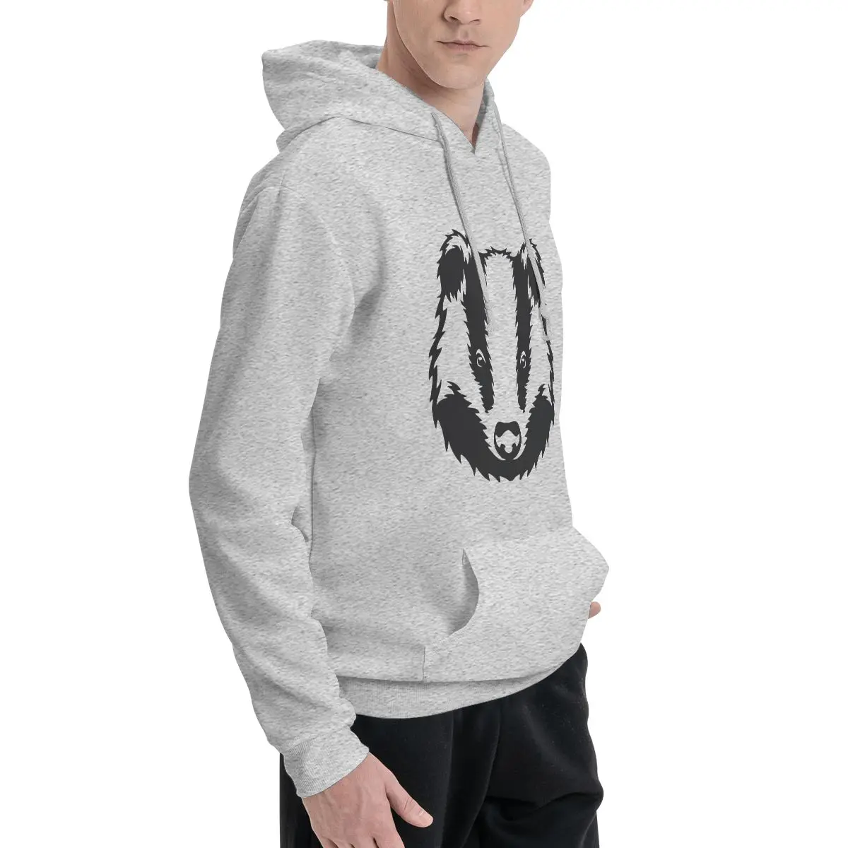 Badger Animal Face Ani Mates Funny Novelty Polyester Hoodie Men's sweatershirt Warm Dif Colors Sizes