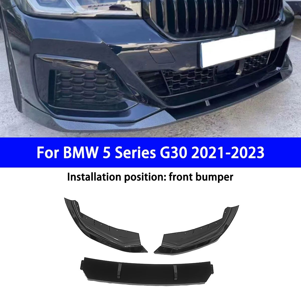 

Suitable for BMW 5 Series G30 2021-2023 Front Shovel/lip FD Model 3-section Original Car Hole Position