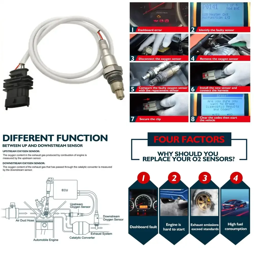 

Oxygen Sensor for Maserati 670153175 Compatible Car Oxygen Sensor Automotive Engine Sensor Replacement Part for Euro 4 5 6