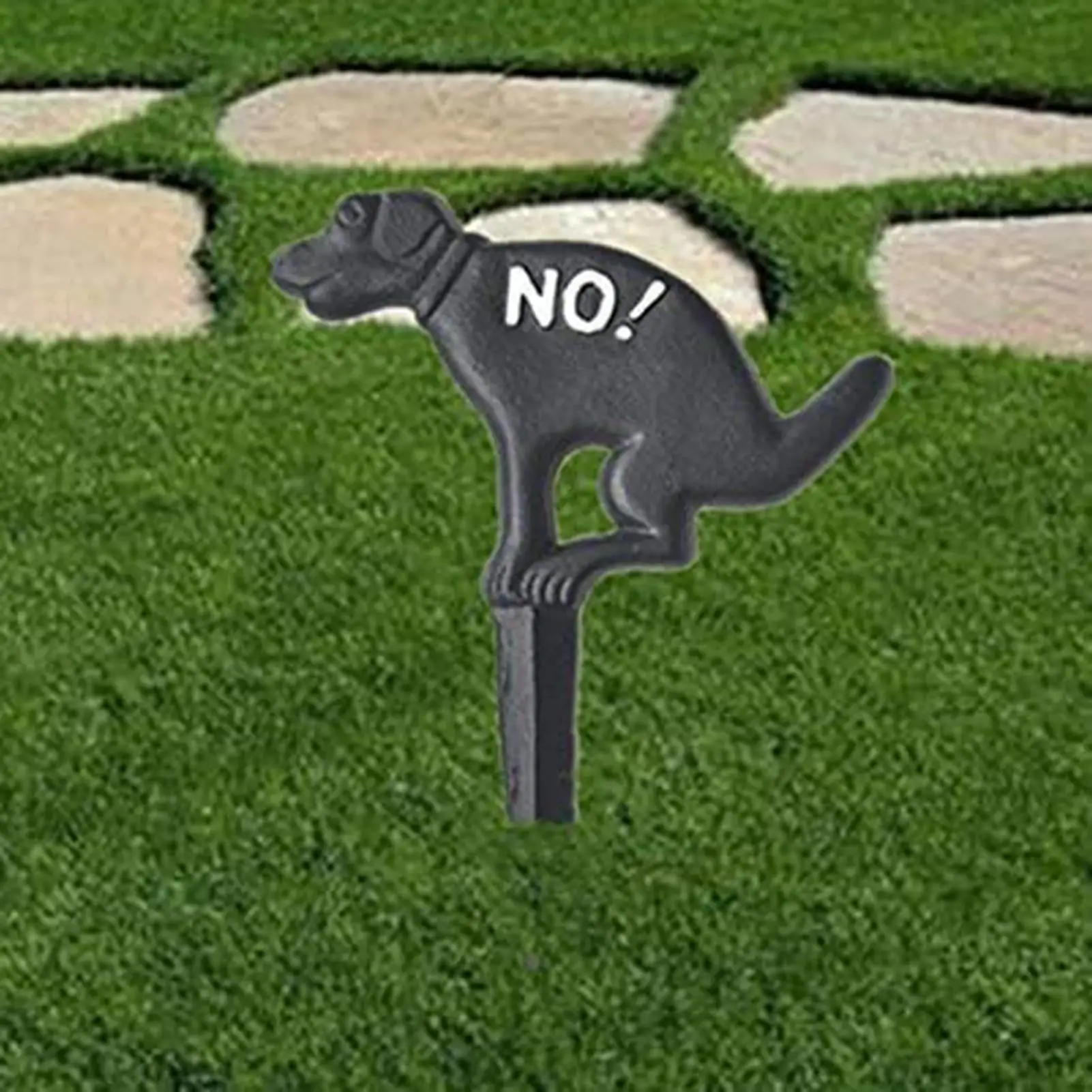 

No Pooping Cast Iron Sign No Pooping Yard Sign Garden Decoration Decorative Spike Funny Poop Stake for Grassland Pathway Lawn