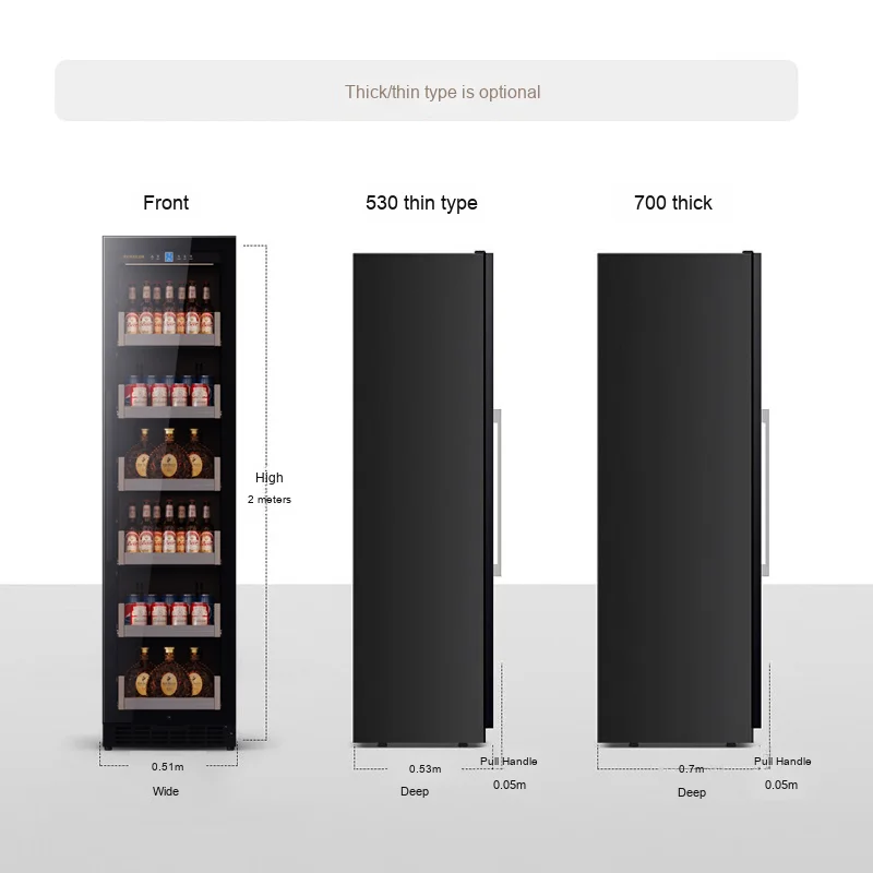 Ultra-Thin Large Capacity Built-In Wine Cabinet Constant Temperature Wood Refrigerator For Home Living Room Office For Parties