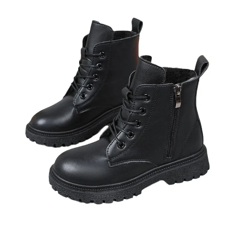 Fashion Children's Boots Girls Boots Non-Slip Warm Autumn Winter Kids Shoes Black 3 4 5 6 7 8 9 10 11 12T