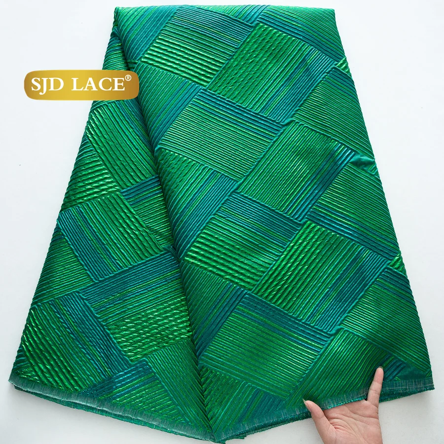 SJD الدانتيل الديباج أقمشة الدانتيل الأفريقي 2025 جديد الفرنسية الدمشقي مذهب الدانتيل النيجيري الجاكار النسيج للنساء فساتين الزفاف 4268
