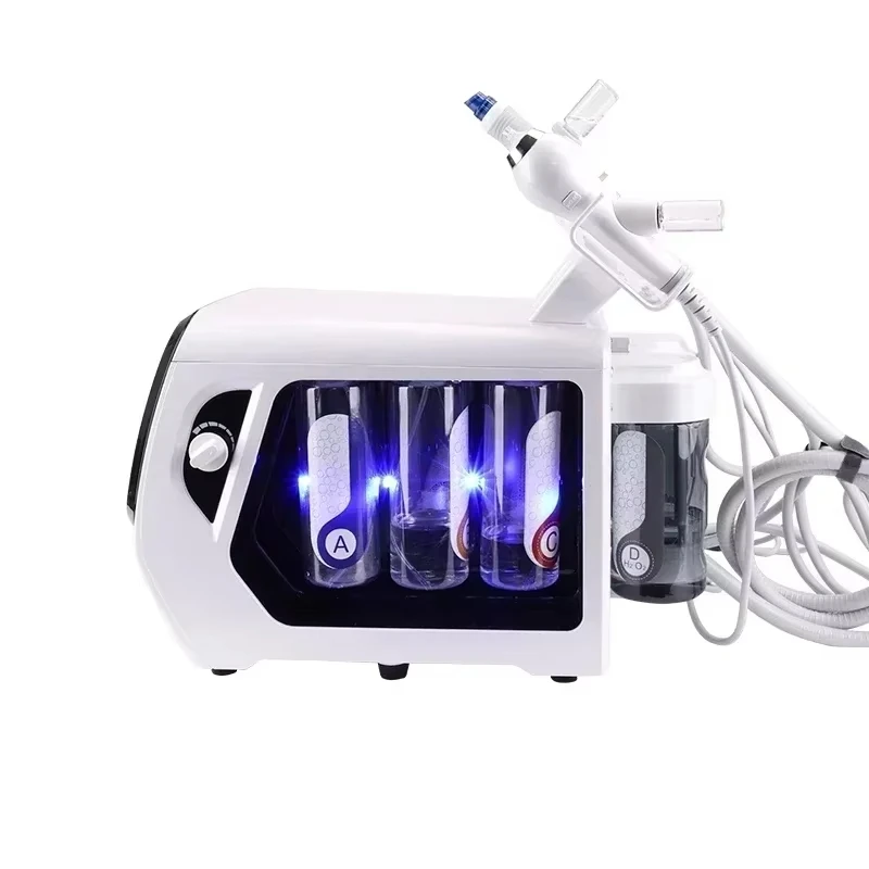 6-in-1 Hot Bubble Skin Cleaning Beauty Machine Oxyhydrogen Jet Peel Deep Facial Treatment Spa Device