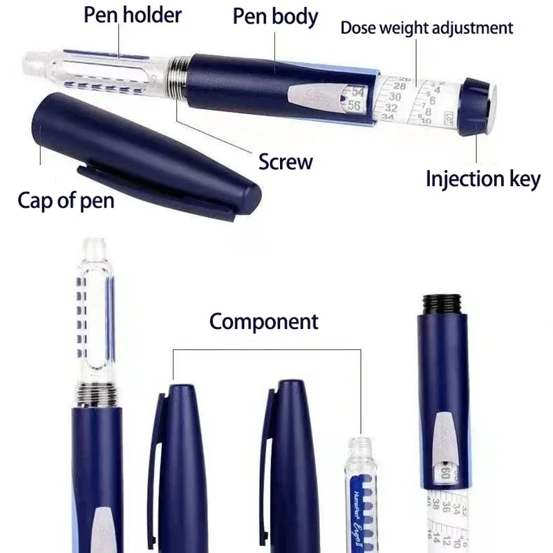 Portable Lilly Huma lancing Pen Ergo 2 syringe Insulin lancet Pen 3ml Diabetic Products Blood Sugar Injection for Diabetes 25/50