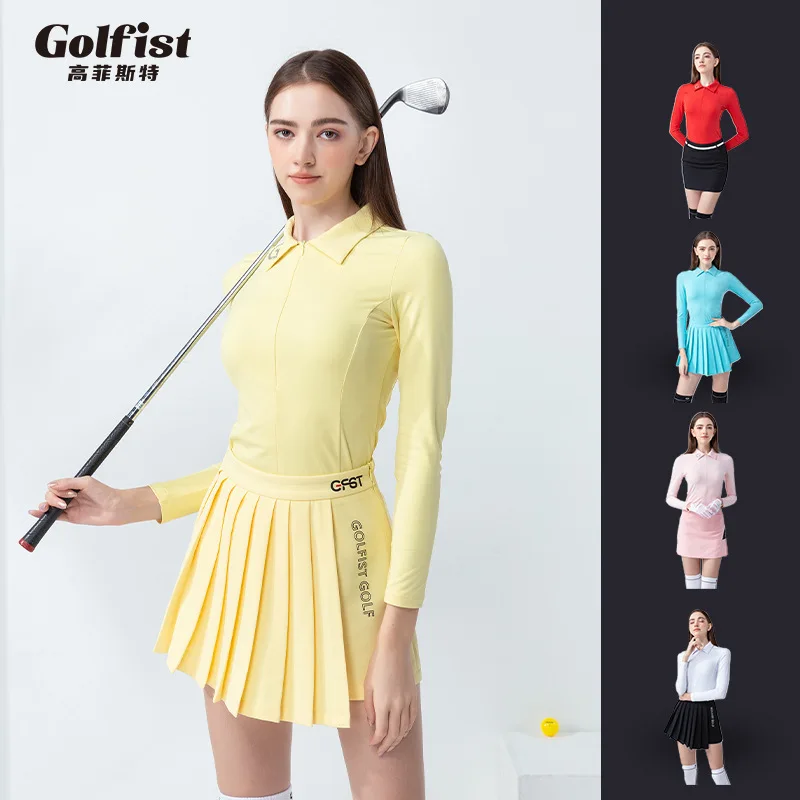 Golf Women\'s Clothing 2024 Tennis Badminton Wear Autumn Long Sleeves Polo Shirt Fringe Skirt High Quality Sport Training Clothes