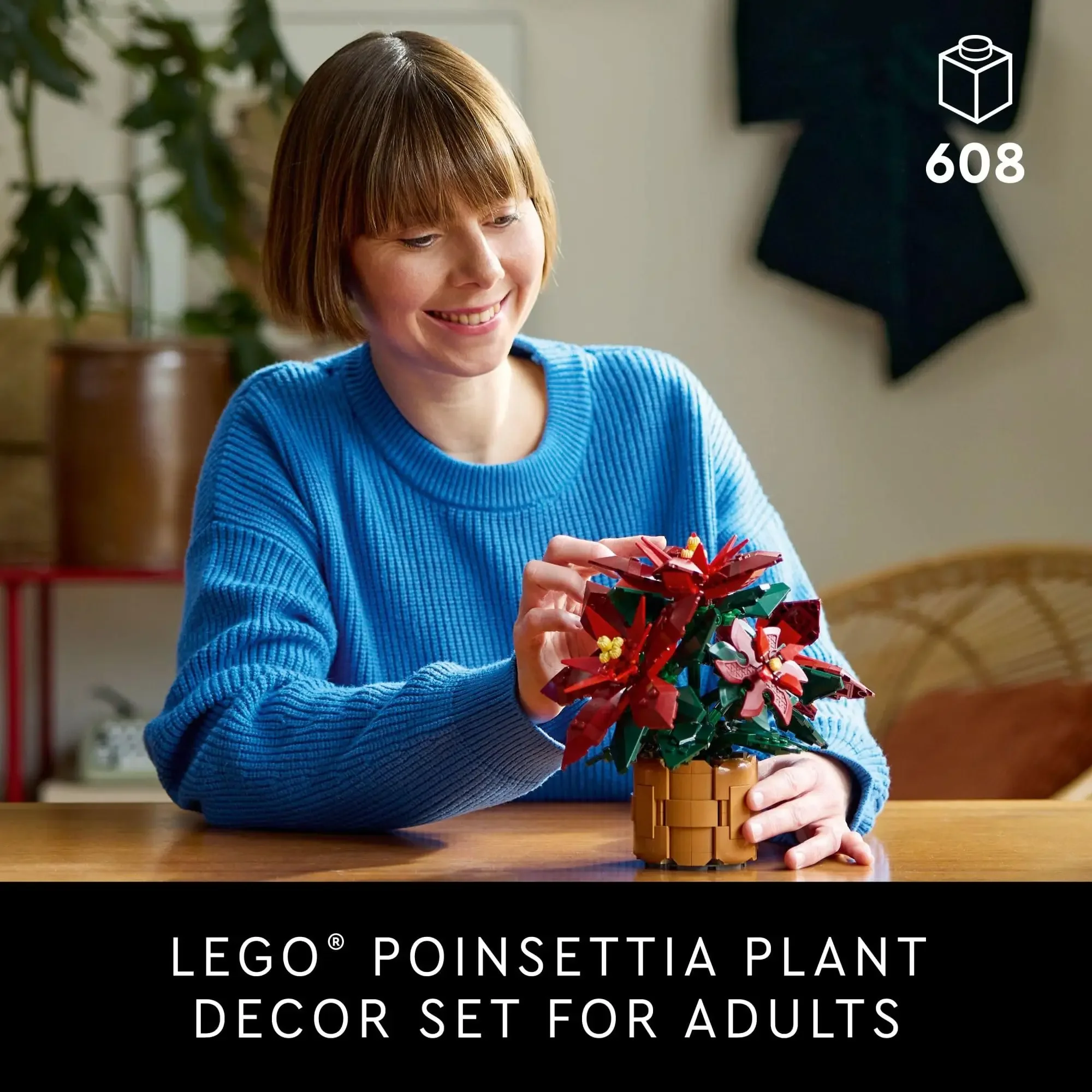 LEGO Botanicals Weihnachtsstern-Bauset, knstliche Blumendekorationen und  Mittelstcke fr Tischdekorationen fr Erwachsene ab 18 Jahren, 10370, 608  Teile - AliExpress 26