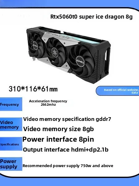 RTX5050/5060/5070/TI/5080 Super Ice Dragon Night X3W independent graphics card