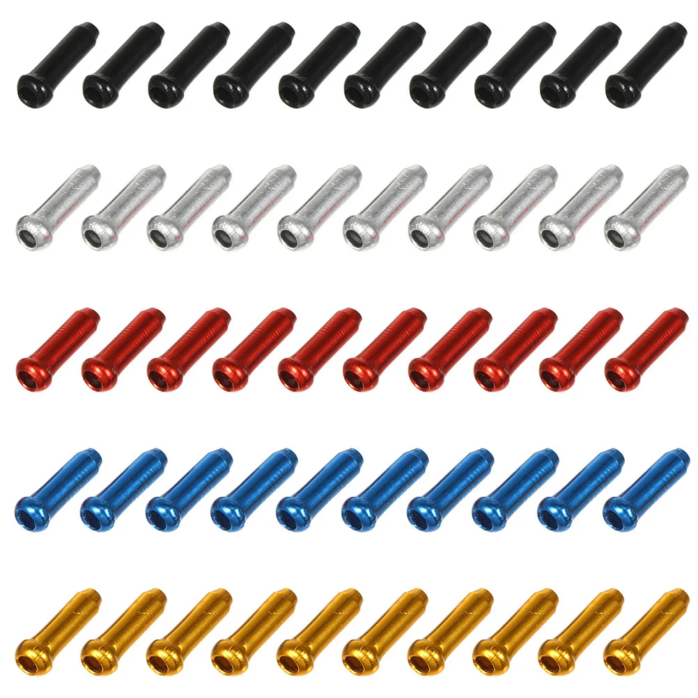 

100pcs Bicycle Cable End Caps Aluminum Alloy Brake Cable Tips Durable For Bike Brake Gears Wire Protection Bike Accessories