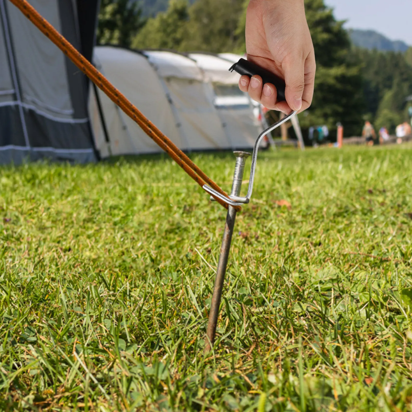 Heavy Duty Tent Stake Puller Peg Remover Set Portable Compact Camping Tool for Soft Hard Soil Rv Awning Tent Setup Takedown