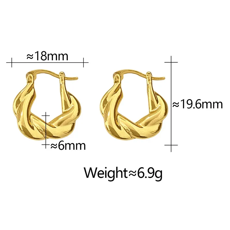 Real 925 Sterling Silver Twisted Round 14K Gold Hoop Earring for Women Party Trendy Fine Jewelry Advanced Design Accessories