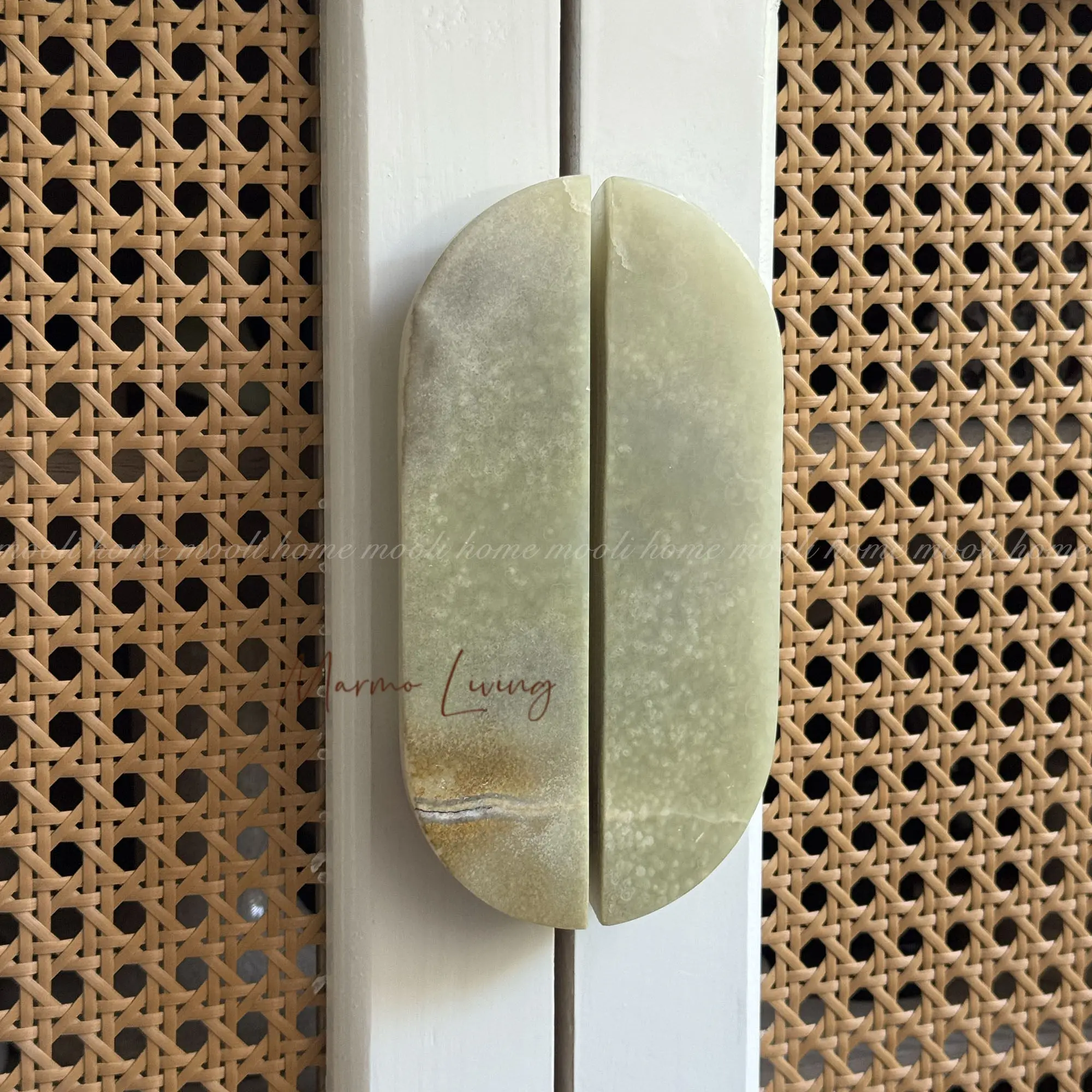 

Luxury Calacatta Violet Marble Cabinet Door Handle Wabi Sabi Style Vintage Stone Pull Onyx Pull Home Decoration