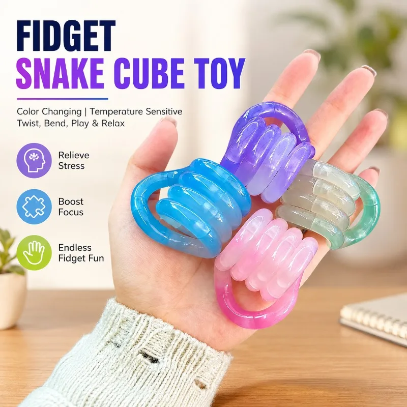 Color Changing Twisted Decompression Rope Electroplated Crystal Toy Flexible Shaping Fidget Gadget Brain Training Plaything