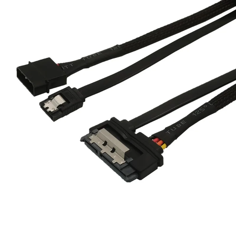 40cm SATA 7+15-pin Power Cable 22pin to SATA 7pin +4pin IDE Adapter Hard Disk Optical Cable for Desktop Computer 50cm