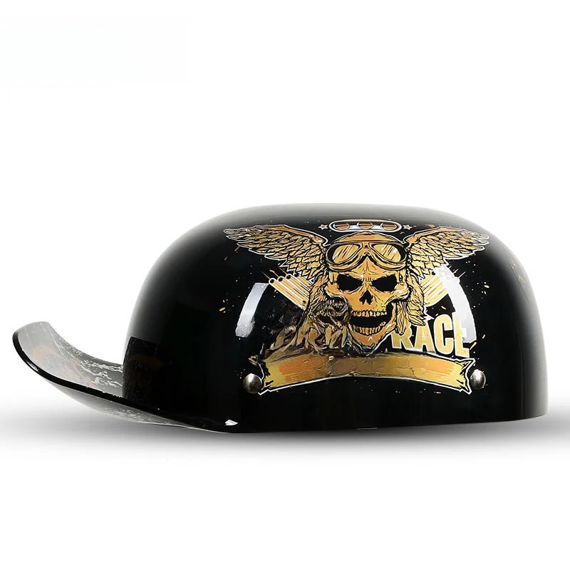 Chroming Second Generation Fashion Trend Retro Golden Turner Helmet Motorcycle Harley Personality Baseball Peaked Top Hat