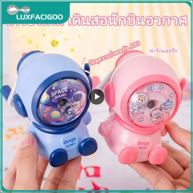 Sacapuntas colorido portátil divertido diseño único duradero tema espacial fresco herramientas educativas regalos para niños que debes tener