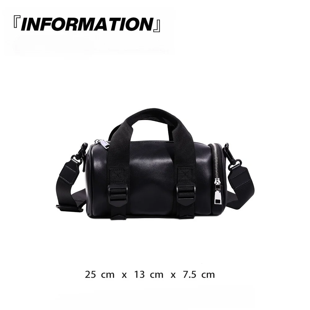 Neue Modische Umhängetasche für Männer Luxuriöse Leder-Schultertaschen für Männer und Frauen Bowling-Umhängetaschen Unisex Fassförmige Sling-Handtaschen – Detail 1