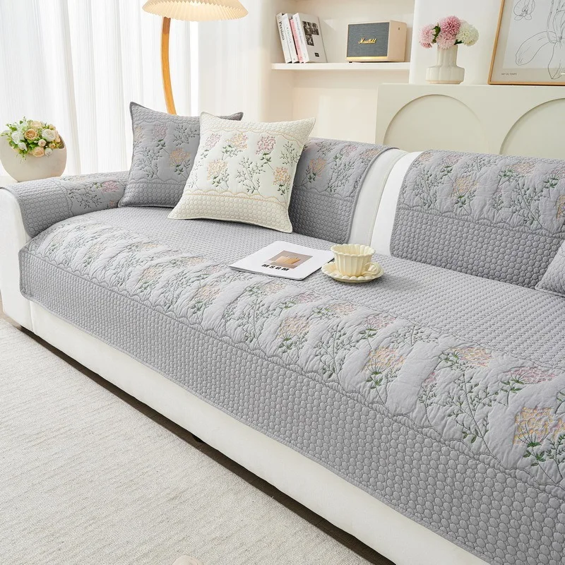 High End Pure Cotton Sofa Seat Cover Four Seasons Universal Sectional Sofa Couch Cushion with Backrest Non-slip Sofa Pad 쇼파 패드