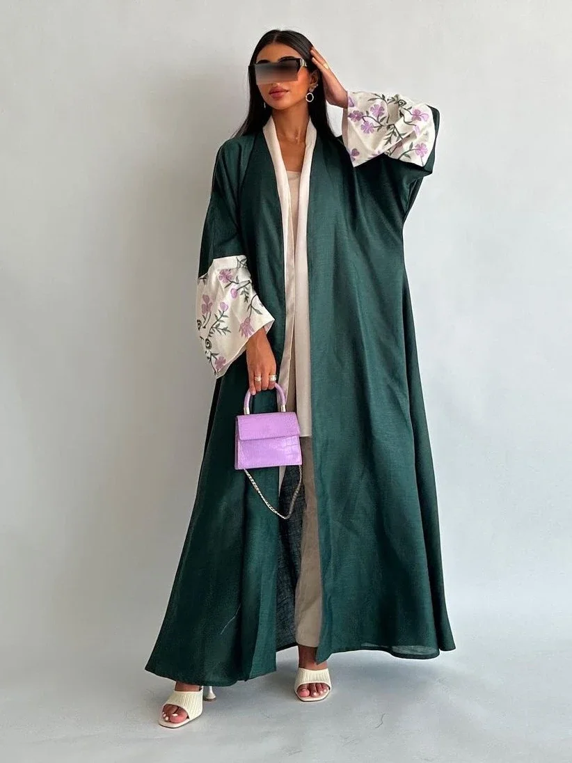 Eid musulmano ricamo Abaya per le donne Jalabiya vestito da partito Abaya marocco Dubai Cardigan abiti arabo abito lungo Ramadan caftano