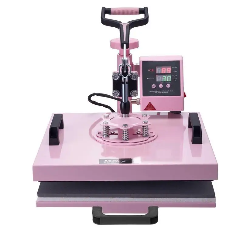 Presse à transfert thermique 38x38cm 8 en 1 pour gobelets et t-shirts rose