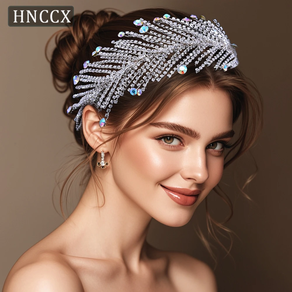 

HNCCX Colorful Bridal Hair Hoop Rhinestone Wedding Hair Accessories Bride Headpiece Women Headdress For Evening Party CP673