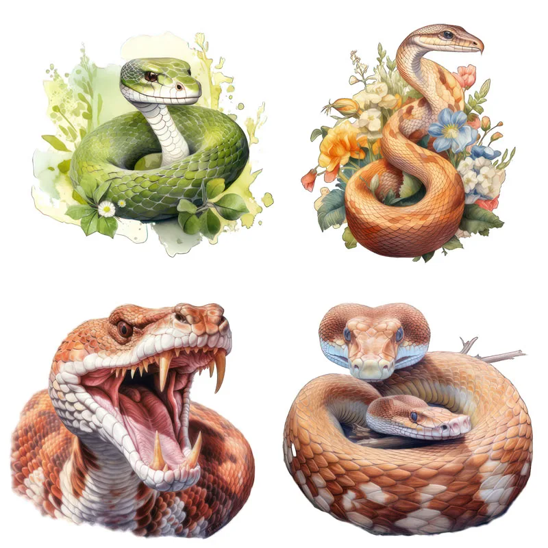 Three Ratels CF42 Colorful python art animal stickers for home decoration personalized car body decals