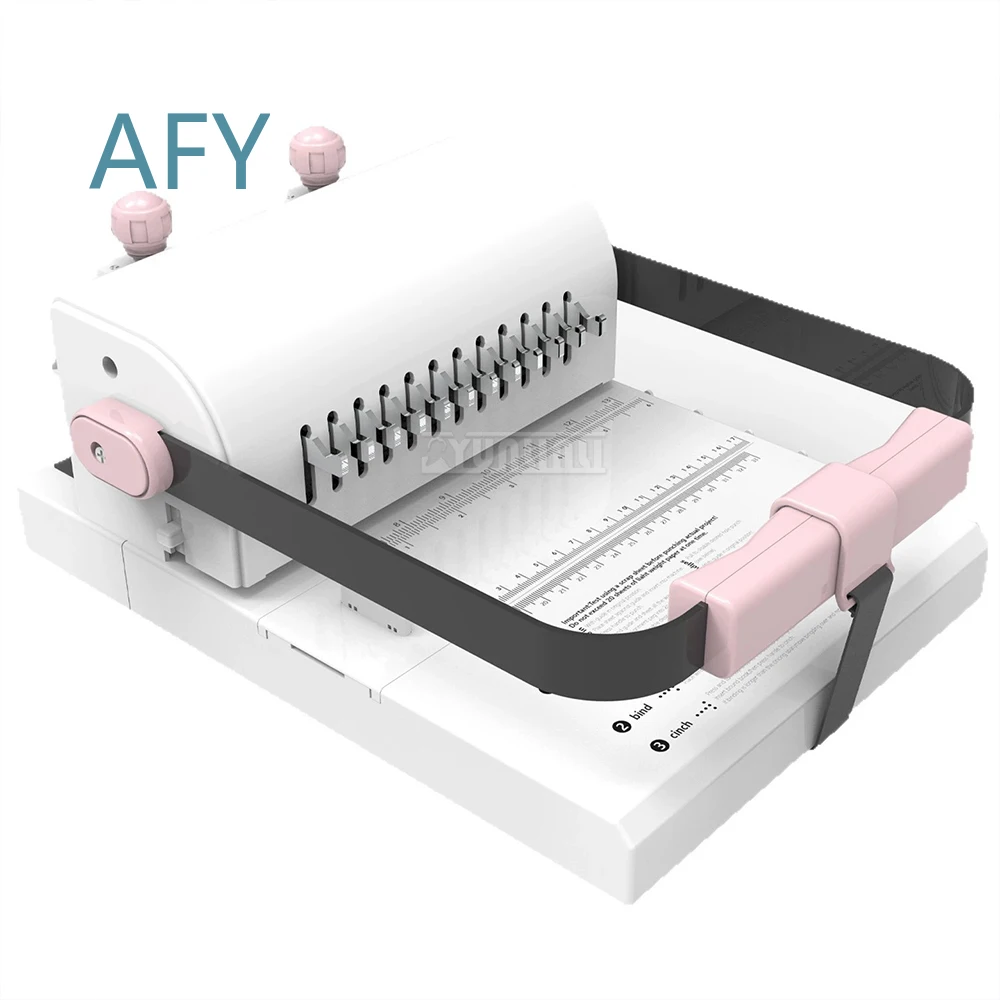 KP12 Paper Binding Machine for Humbucker Binder 12 Hole Puncher for Loose Leaf Notebook Binding 297mm Width 25mm Thickness